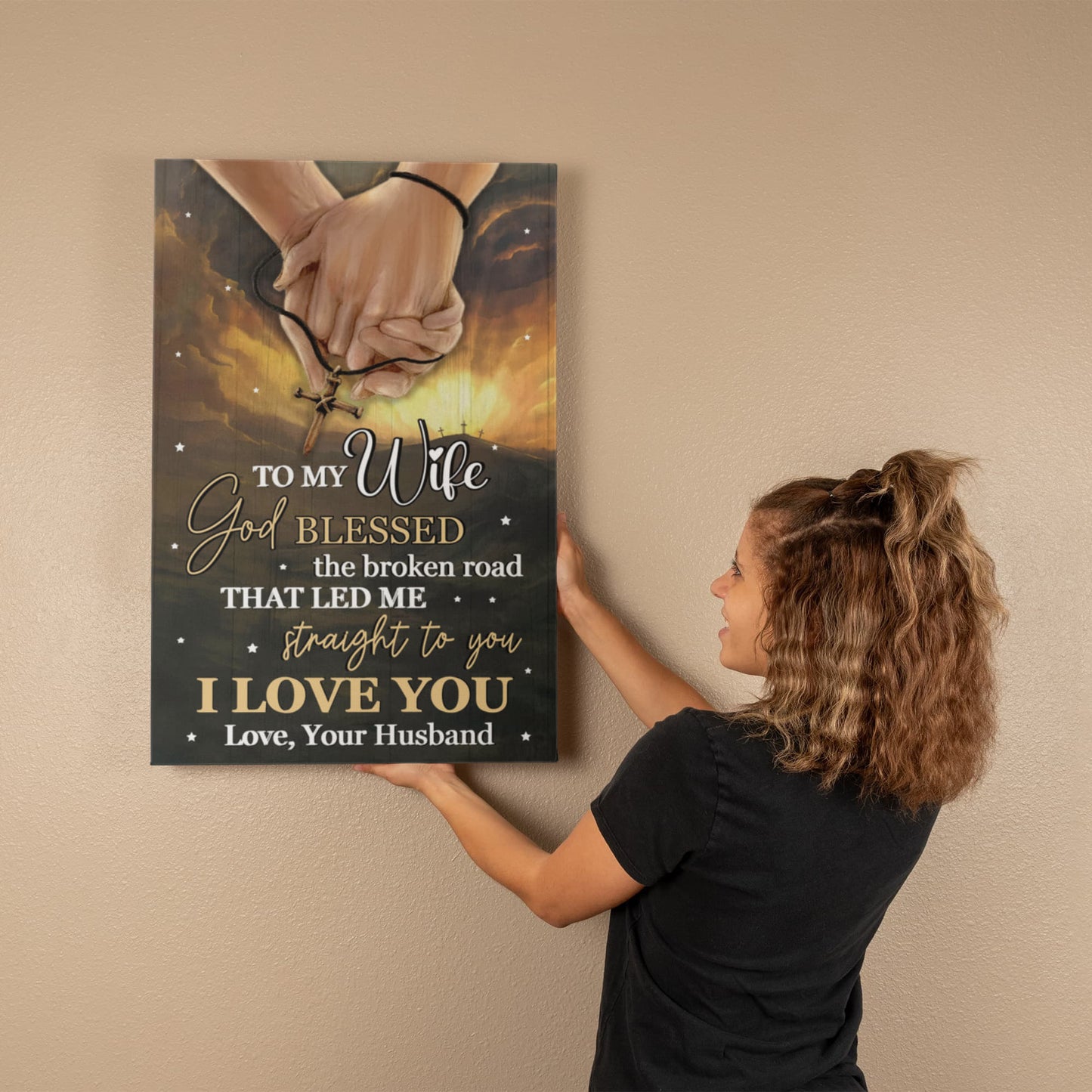 To My Wife - I Love You- Gallery Wrapped Canvas Prints - The Shoppers Outlet