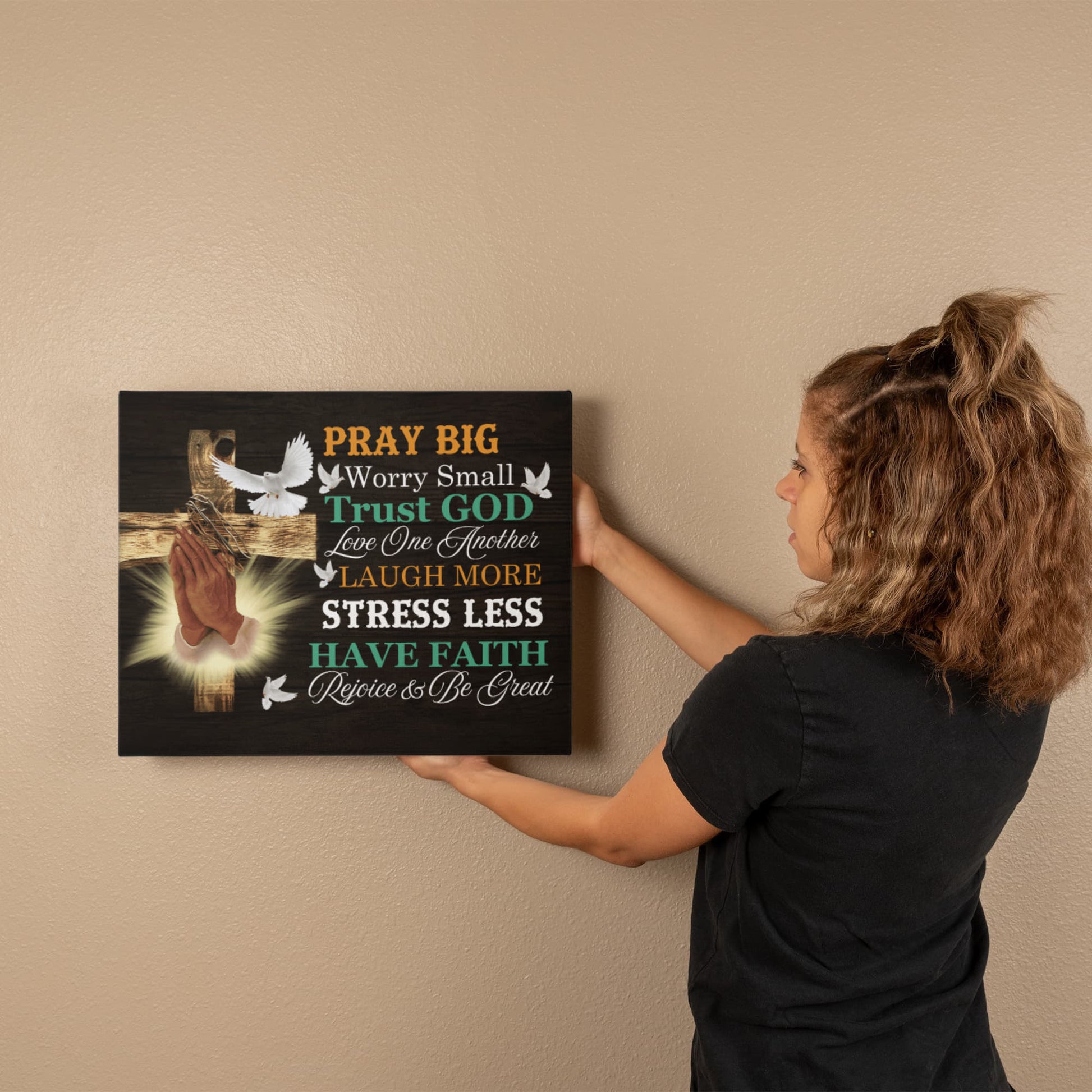 Faith - Pray Big Worry Small - Gallery Wrapped Canvas Prints - The Shoppers Outlet