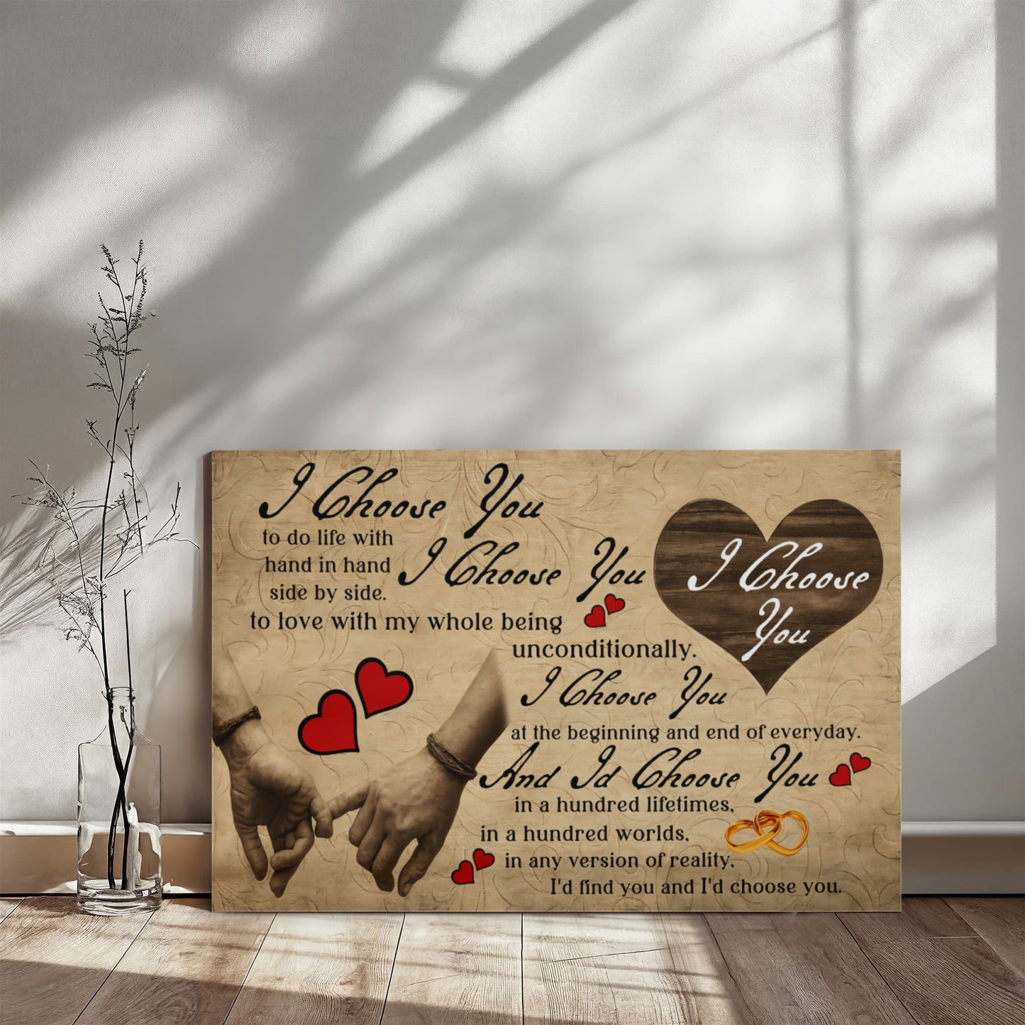 I Choose You Unconditionally - Galley Wrapped Canvas Prints - The Shoppers Outlet