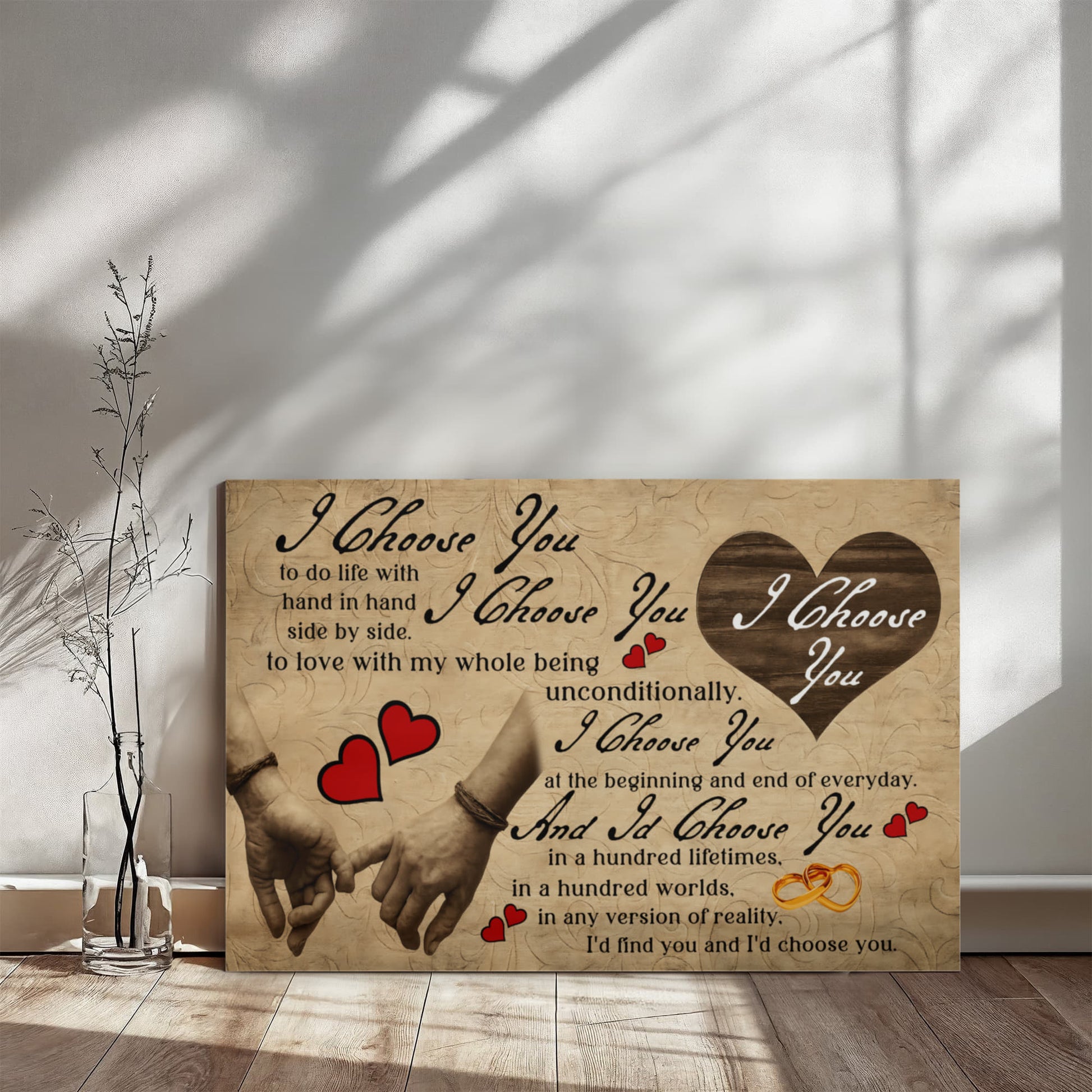 I Choose You Unconditionally - Galley Wrapped Canvas Prints - The Shoppers Outlet