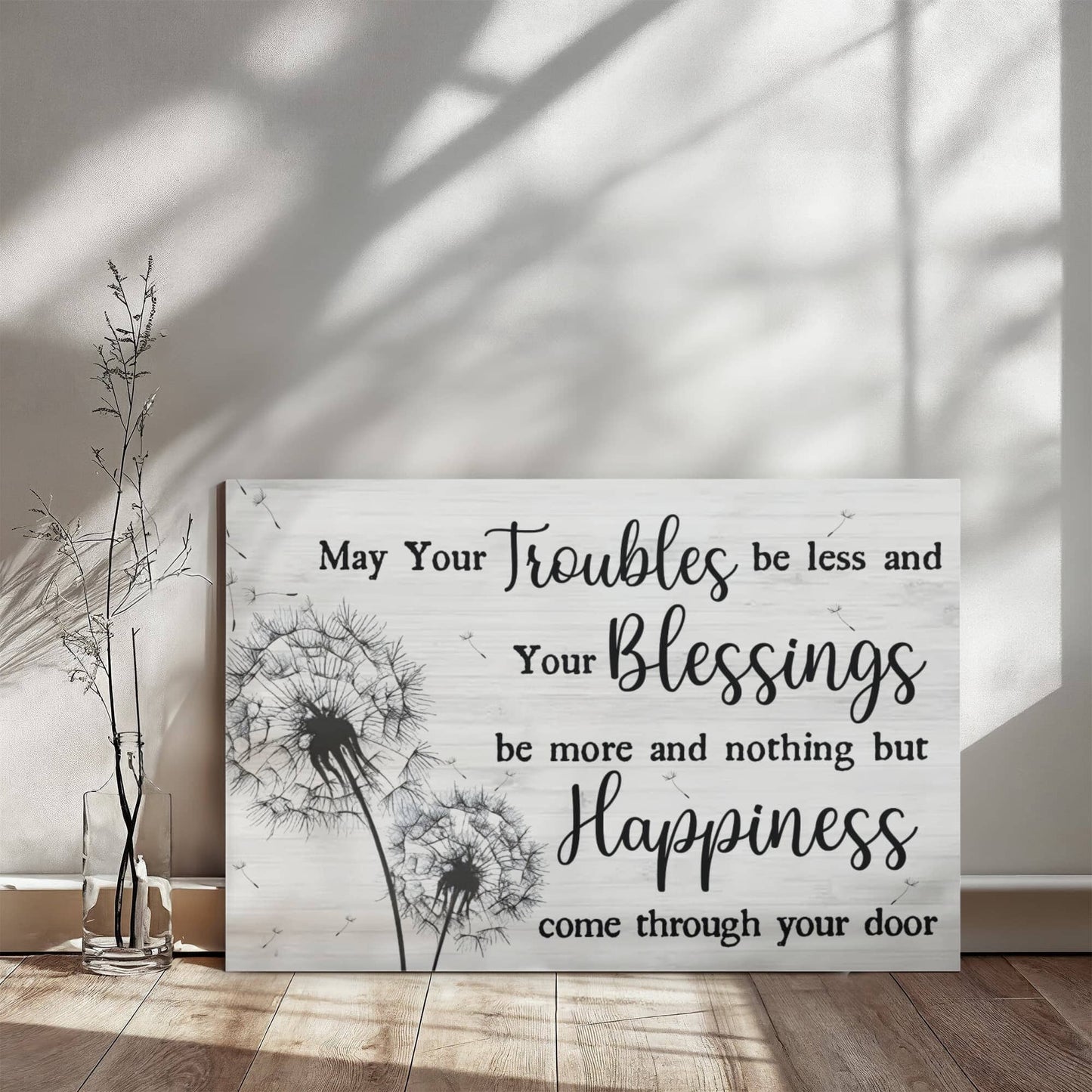 Motivational - Troubles Blessings Happiness - Gallery Wrapped Canvas Prints - The Shoppers Outlet