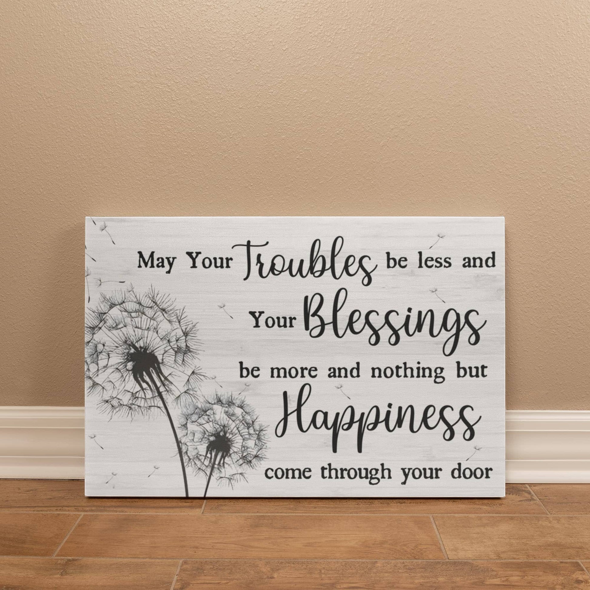 Troubles Blessings Happiness - Gallery Wrapped Canvas Prints - The Shoppers Outlet