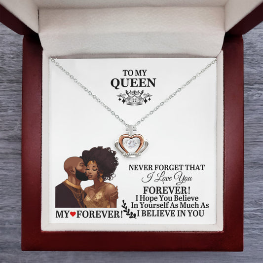 To My Queen - Birthday Gift - Anniversary Gift - Crown Pendant Necklace - The Shoppers Outlet