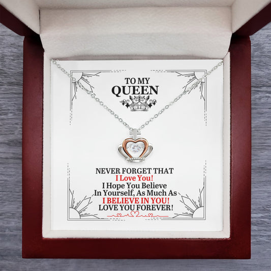 To My Queen - Never Forget - Crown Pendant Necklace - The Shoppers Outlet