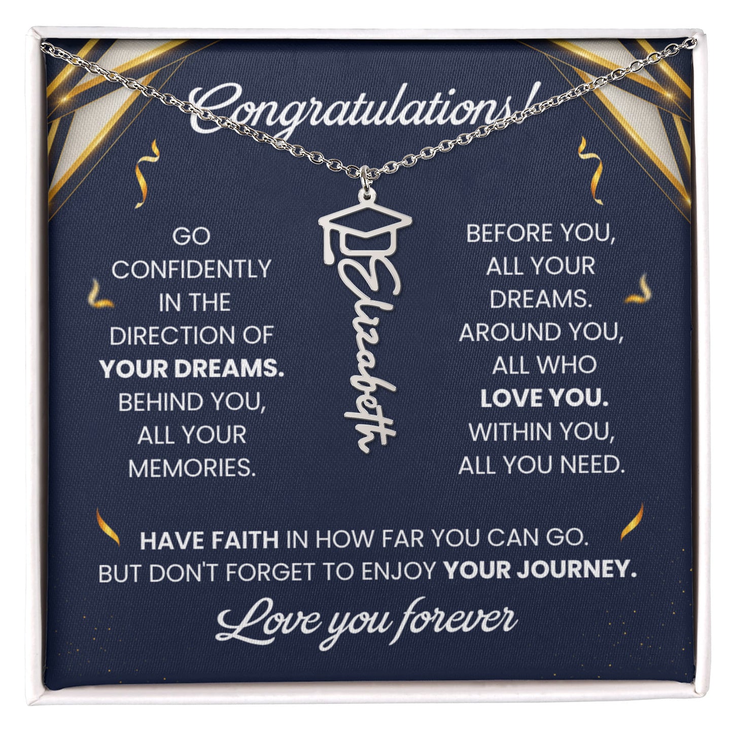 Gift for Her – Personalized Graduation Necklace - Graduation Name Necklace - The Shoppers Outlet