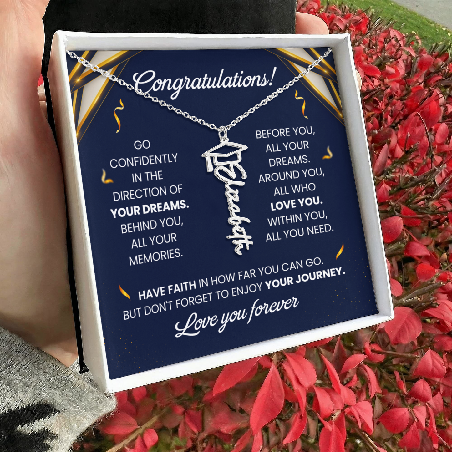 Gift for Her – Personalized Graduation Necklace - Graduation Name Necklace - The Shoppers Outlet