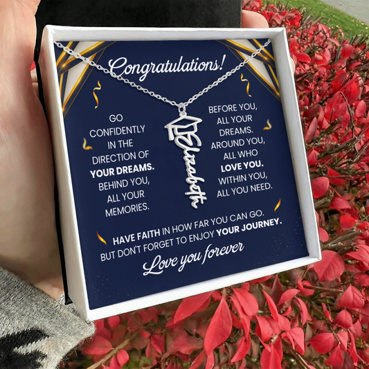 Gift for Her – Personalized Graduation Necklace - Graduation Name Necklace - The Shoppers Outlet