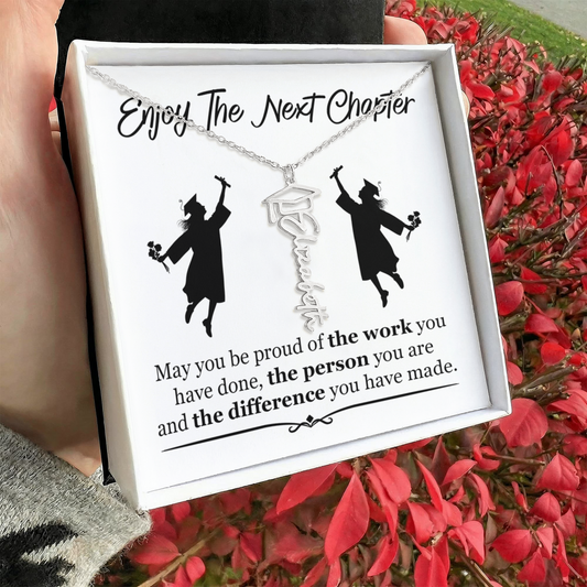 Gift For Her – Inspirational Gift for Graduates - Graduation Name Necklace - The Shoppers Outlet