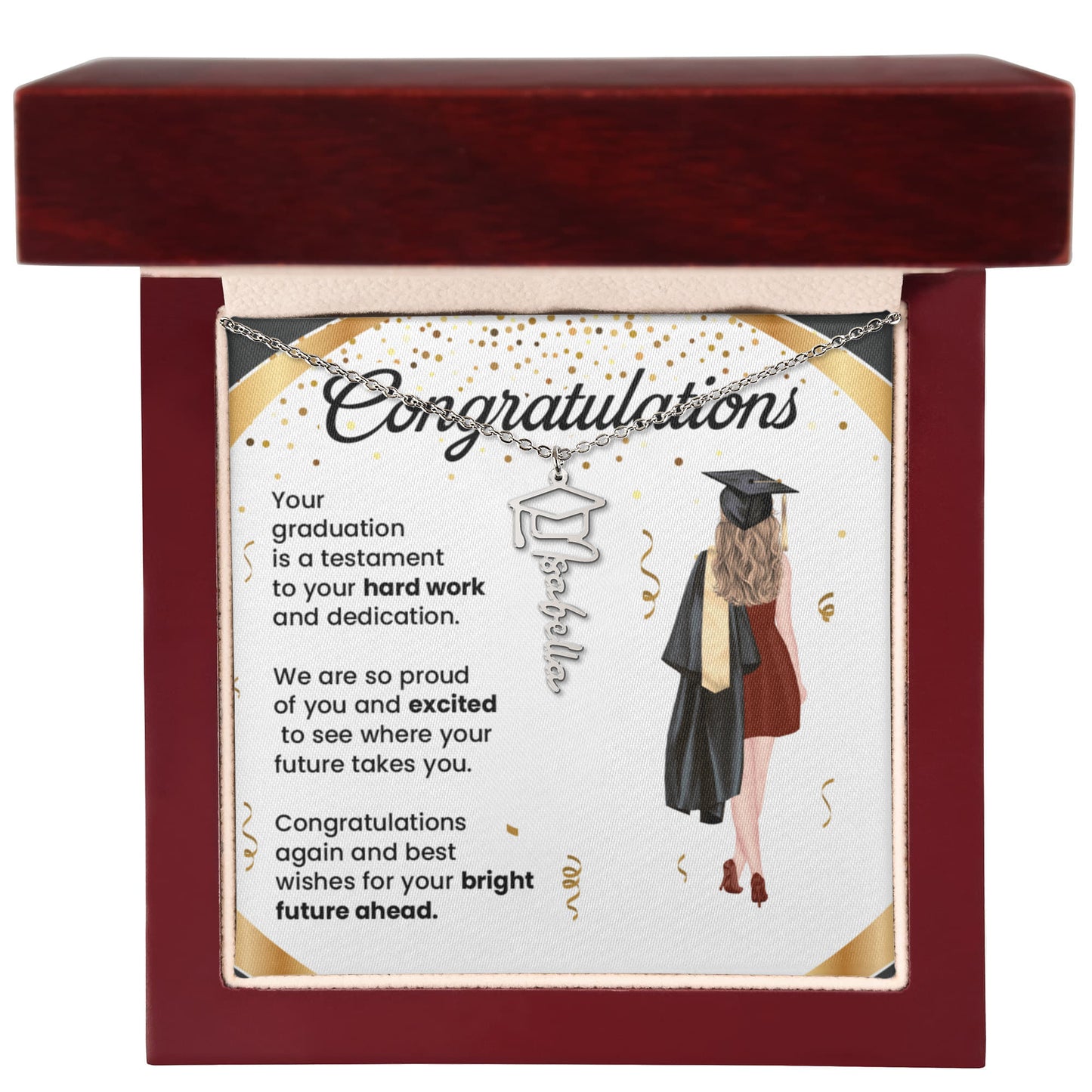 Graduation Necklace Gift – Inspirational Jewelry for Her | Graduation Name Necklace - The Shoppers Outlet