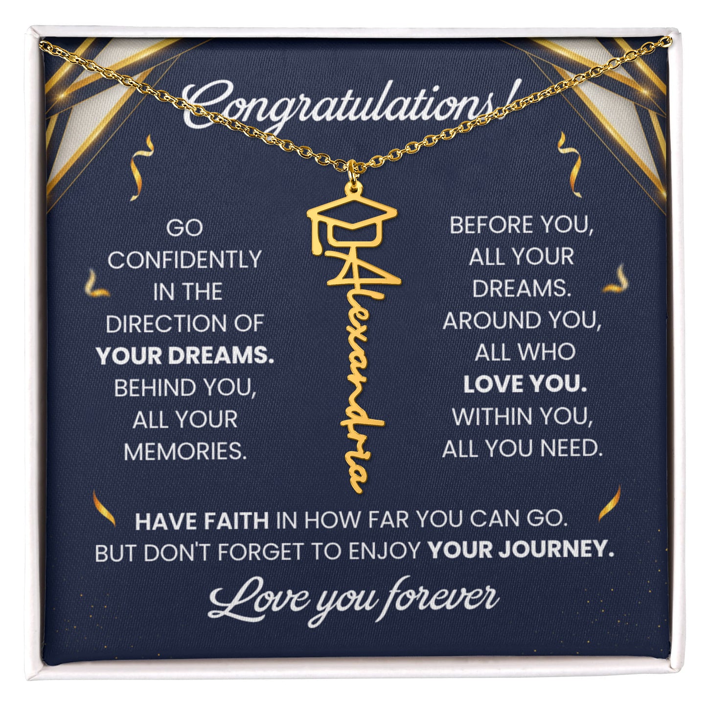 Gift for Her – Personalized Graduation Necklace - Graduation Name Necklace - The Shoppers Outlet
