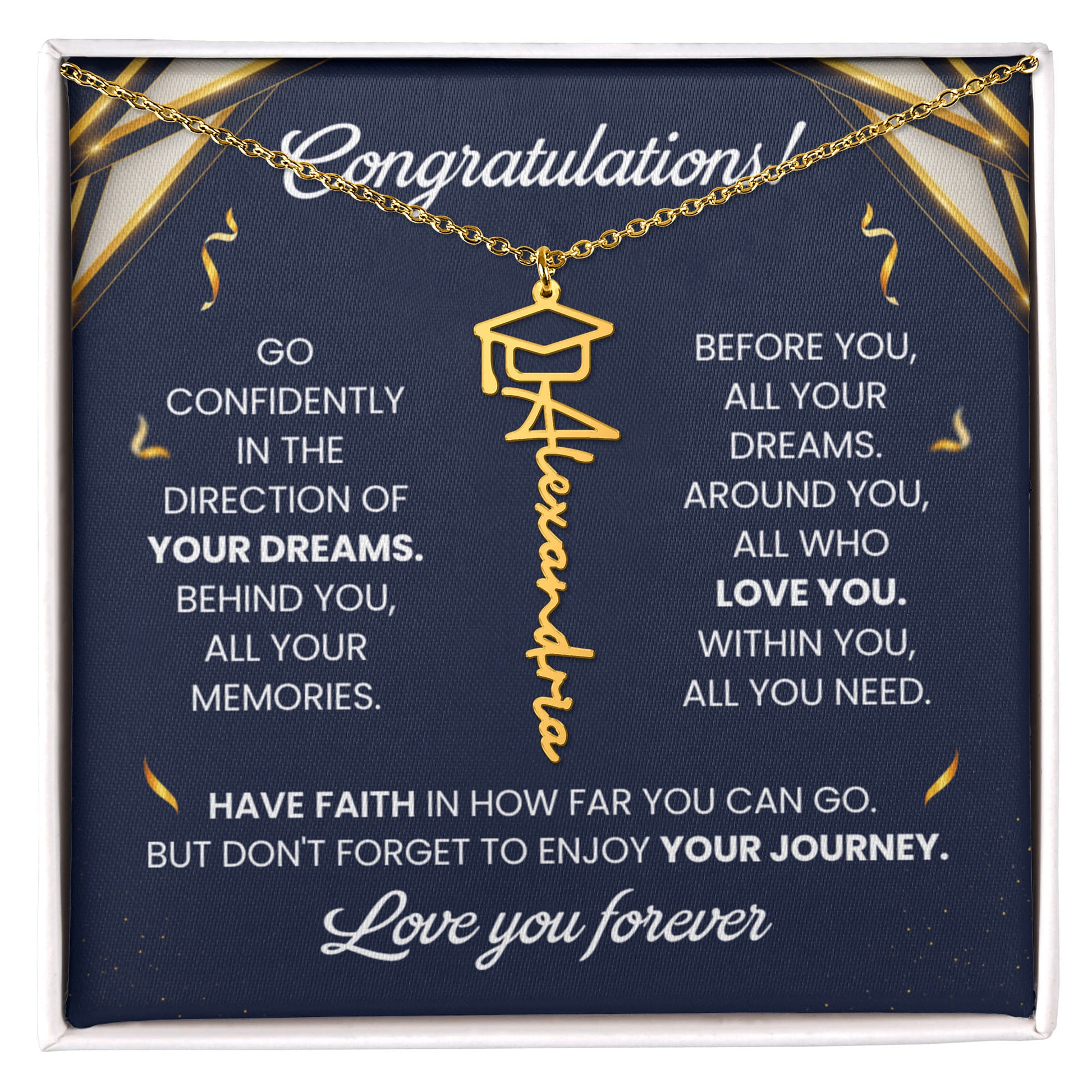 Gift for Her – Personalized Graduation Necklace - Graduation Name Necklace - The Shoppers Outlet