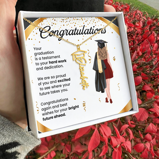Graduation Necklace Gift – Inspirational Jewelry for Her | Graduation Name Necklace - The Shoppers Outlet