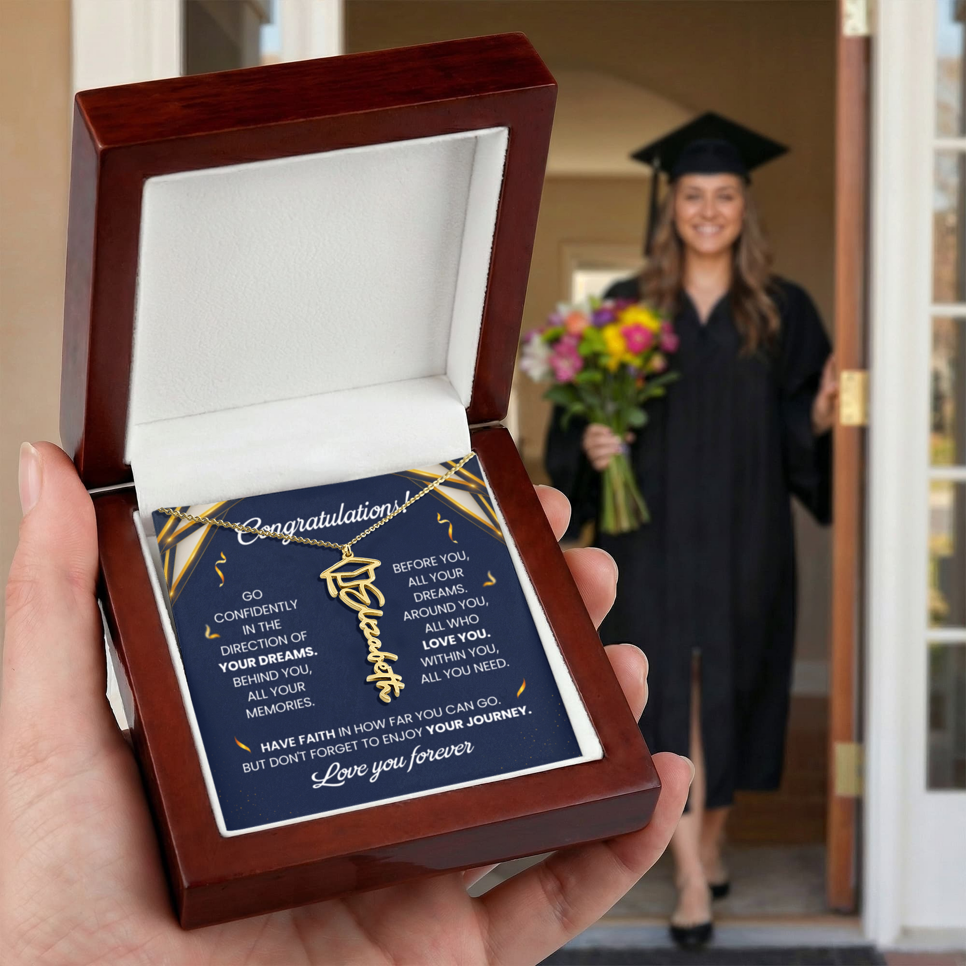Gift for Her – Personalized Graduation Necklace - Graduation Name Necklace - The Shoppers Outlet