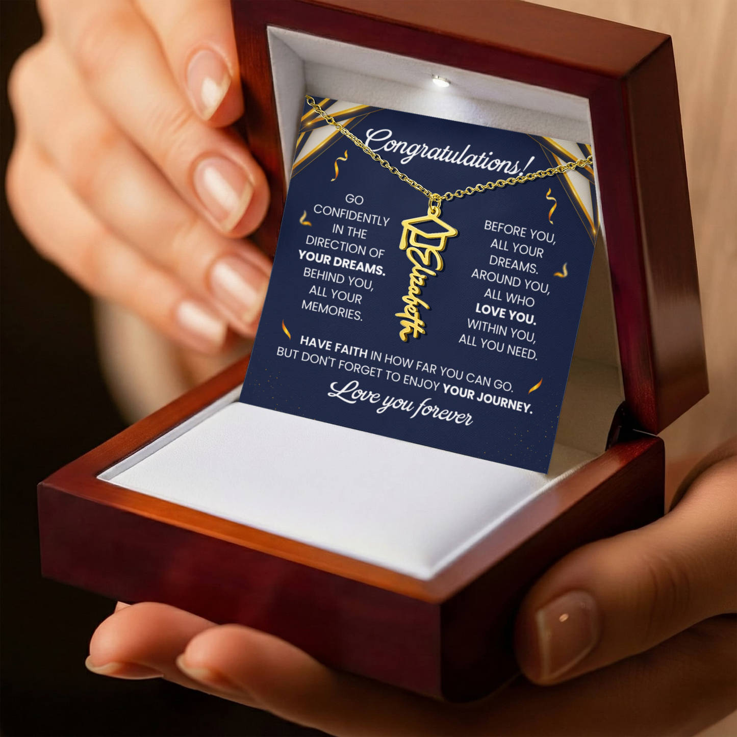 Gift for Her – Personalized Graduation Necklace - Graduation Name Necklace - The Shoppers Outlet