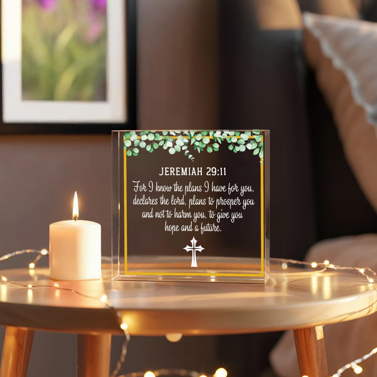 Faith - Jeremiah 29:11 - Bible Verse - Printed Acrylic Block - The Shoppers Outlet