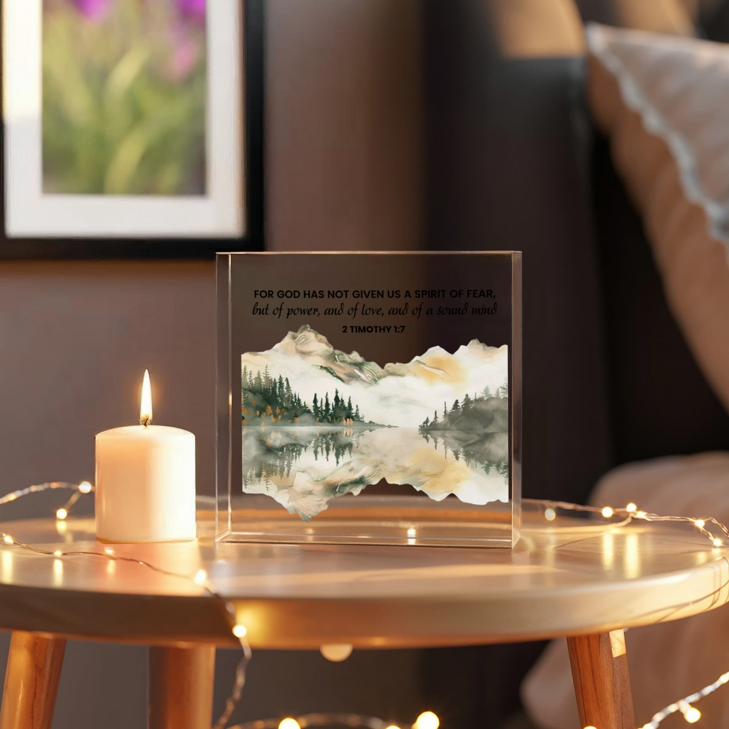 Faith - 2Timothy 1:7 - Bible Verse - Printed Acrylic Block - The Shoppers Outlet