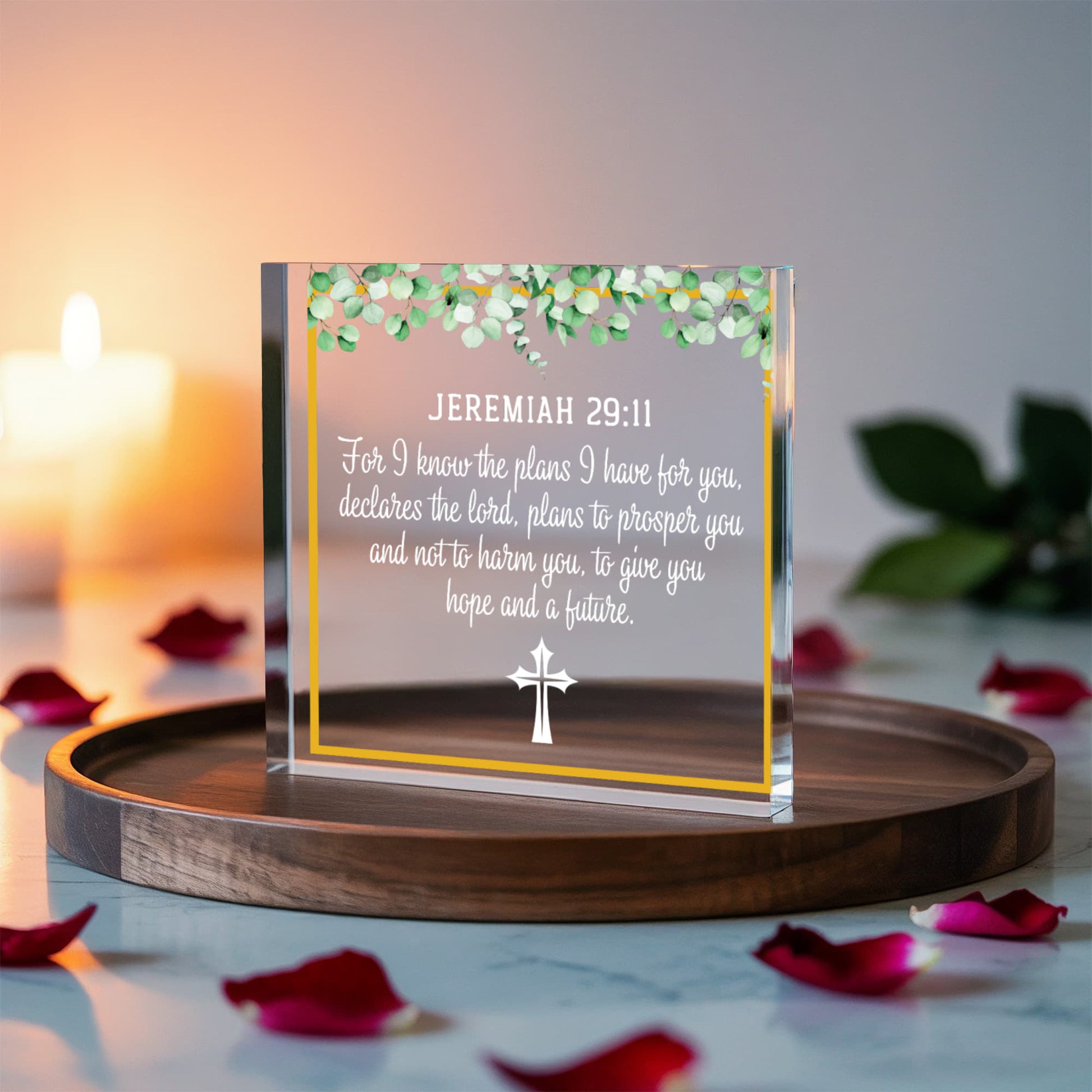 Faith - Jeremiah 29:11 - Bible Verse - Printed Acrylic Block - The Shoppers Outlet
