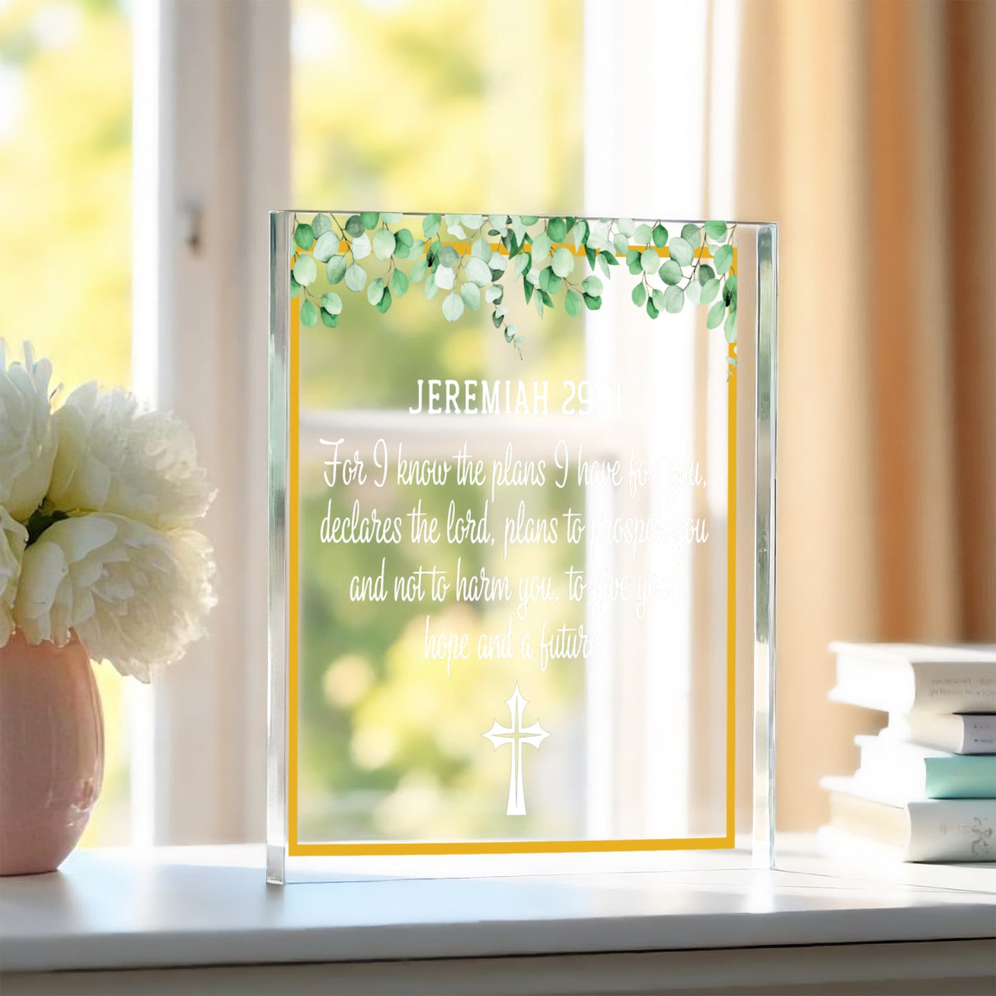 Faith - Jeremiah 29:11 - Bible Verse - Printed Acrylic Block - The Shoppers Outlet