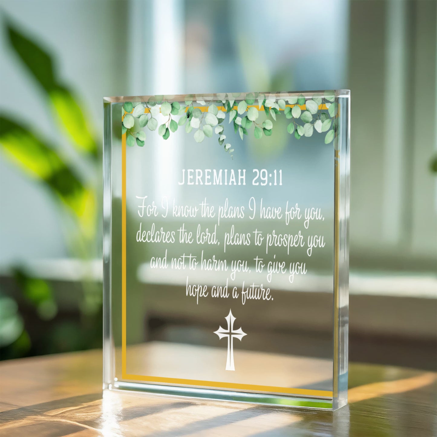 Faith - Jeremiah 29:11 - Bible Verse - Printed Acrylic Block - The Shoppers Outlet