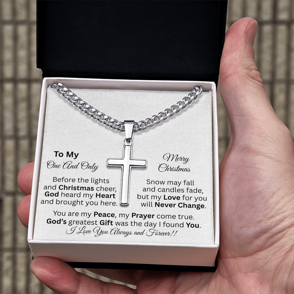 To My One And Only - Christmas Gift - Personalized Cross And Cuban Link Chain Necklace