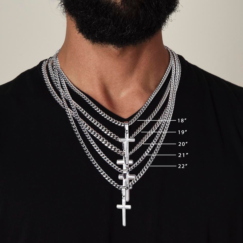 To My One And Only - Christmas Gift - Personalized Cross And Cuban Link Chain Necklace