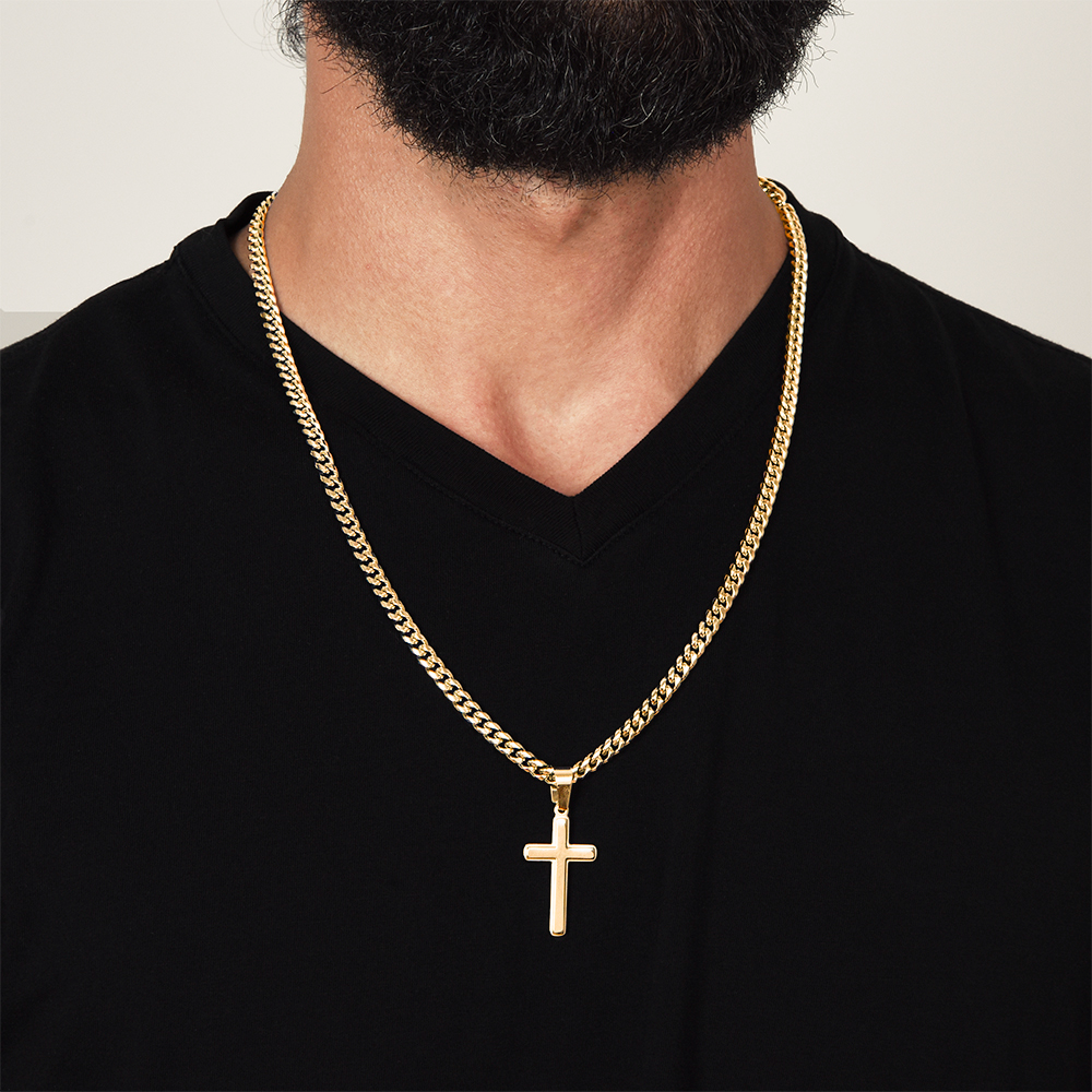 To My One And Only - Christmas Gift - Personalized Cross And Cuban Link Chain Necklace
