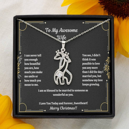 Gift For Wife - I Can Never You Enough - Giraffe Necklace - The Shoppers Outlet