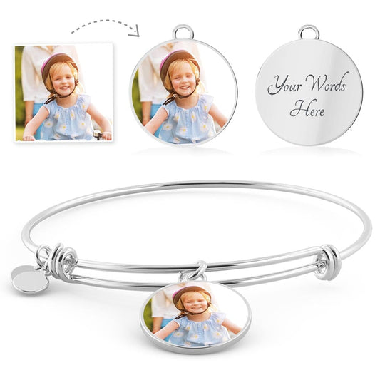 Buyer Photo Upload Circle Pendant Bangle - The Shoppers Outlet
