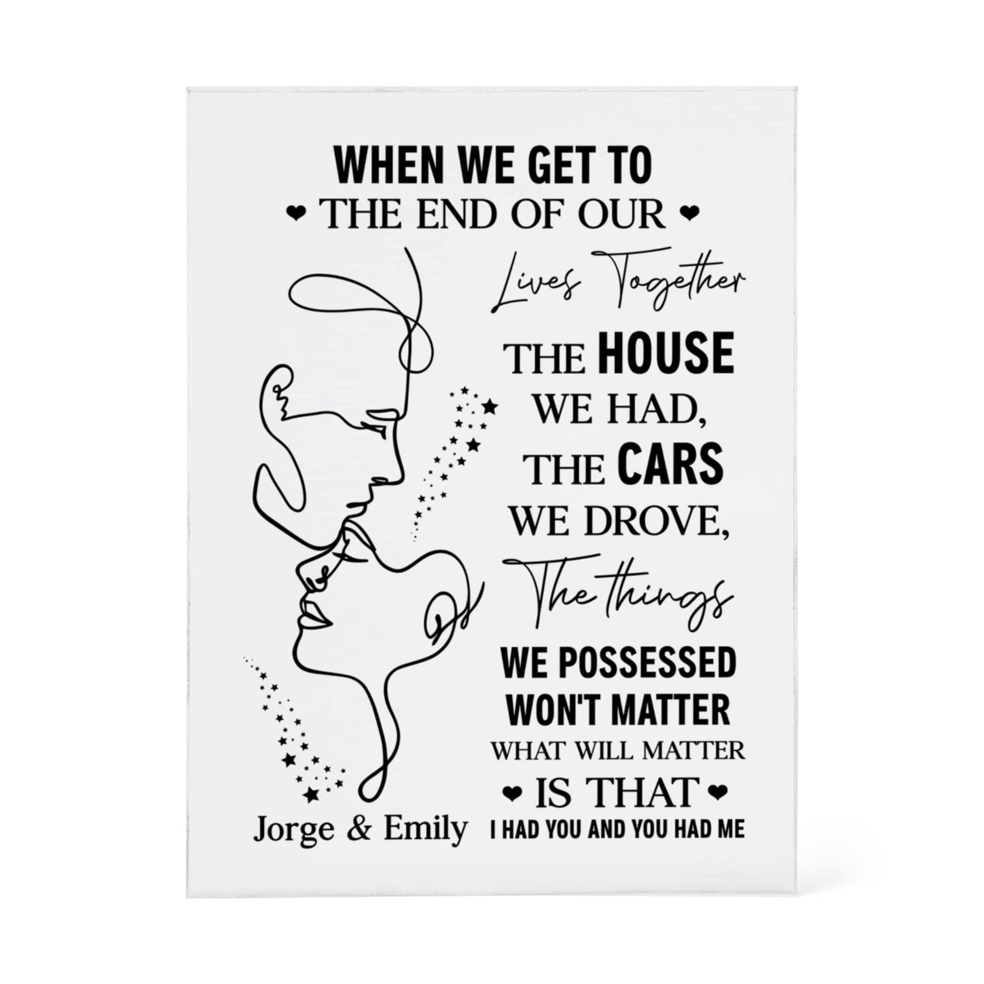 Romantic Love Quote Gift for Husband and Wife - Acrylic Plaque - The Shoppers Outlet