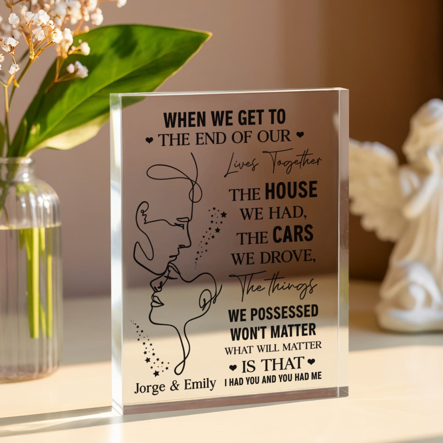 Romantic Love Quote Gift for Husband and Wife - Acrylic Plaque - The Shoppers Outlet