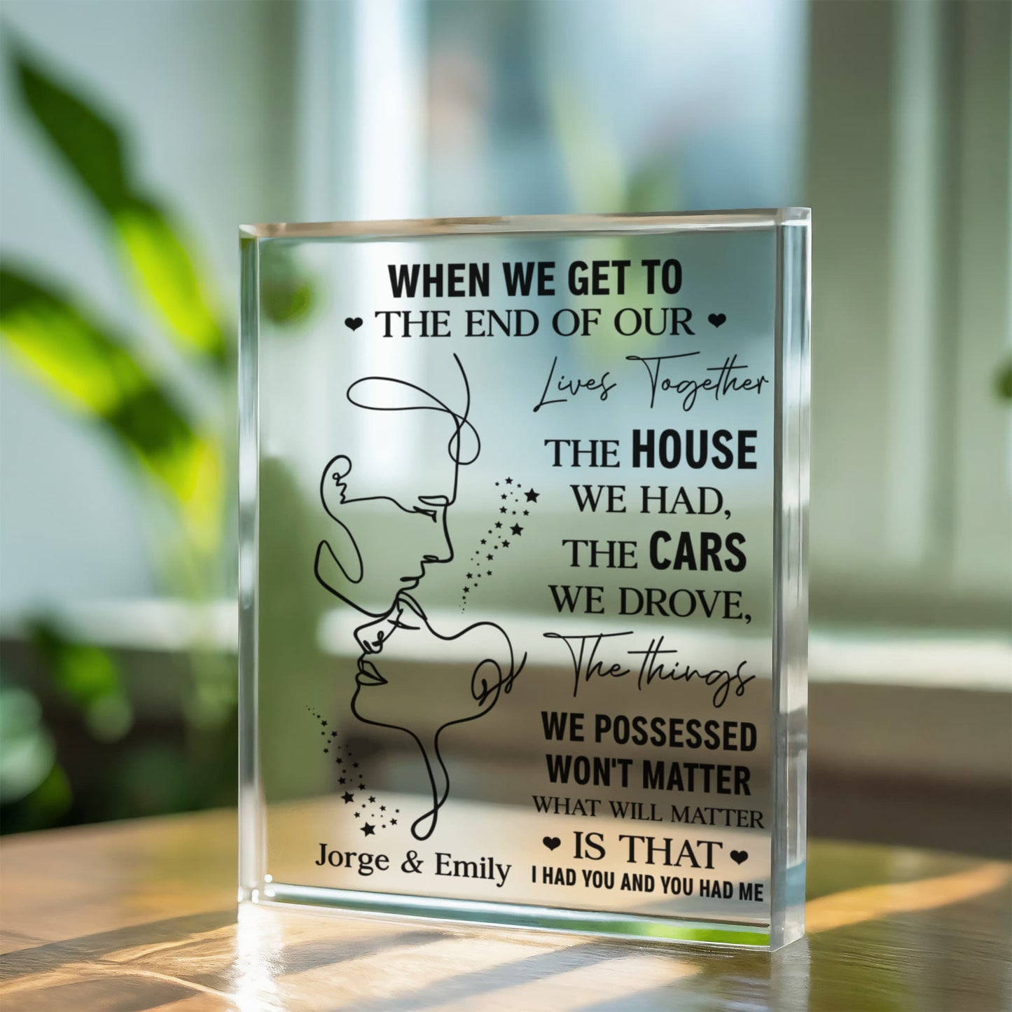 Romantic Love Quote Gift for Husband and Wife - Acrylic Plaque - The Shoppers Outlet