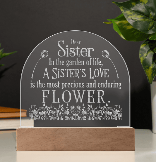 Sister - A Sister's Love - Engraved Acrylic Plaque - The Shoppers Outlet