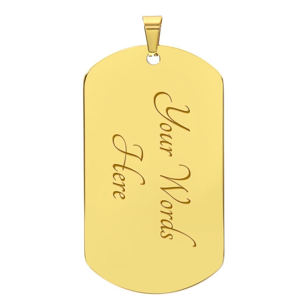 Matthew 7:7 Ask-Seek-Knock - Gold Color Print - Dog Tag - The Shoppers Outlet