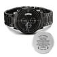 Husband - Never Forget That I Love You - Engraved Black Chronograph Watch - The Shoppers Outlet