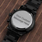 Buyer Customizable Engraved Black Chronograph Watch - The Shoppers Outlet