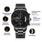 Buyer Customizable Engraved Black Chronograph Watch - The Shoppers Outlet