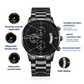 Buyer Customizable Engraved Black Chronograph Watch - The Shoppers Outlet