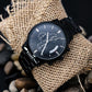 Buyer Customizable Engraved Black Chronograph Watch - The Shoppers Outlet