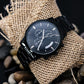 Buyer Customizable Engraved Black Chronograph Watch - The Shoppers Outlet