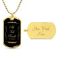 Matthew 7:7 Ask-Seek-Knock - Gold Color Print - Dog Tag - The Shoppers Outlet