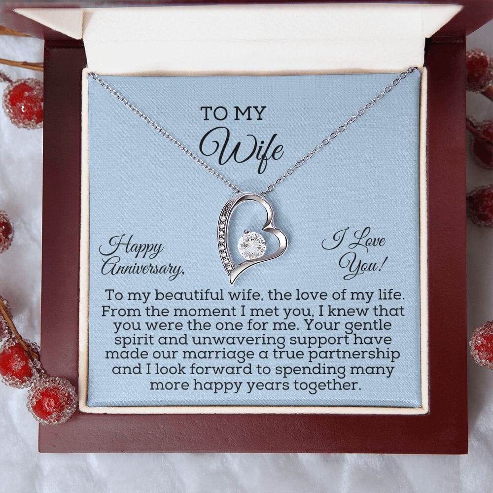 Gift For Wife - Happy Anniversary - The Love Of My Life - Gift For Wife - Forever Love Necklaces - The Shoppers Outlet