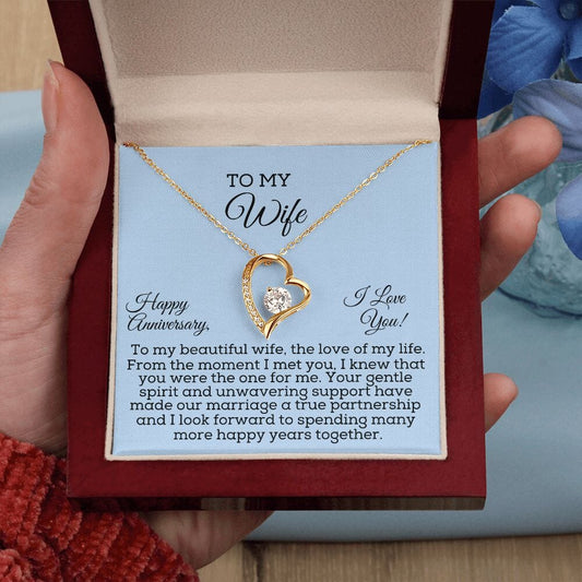 Wife - Happy Anniversary - The Love Of My Life - Gift For Wife - Forever Love Necklaces - The Shoppers Outlet