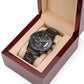 Buyer Customizable Engraved Black Chronograph Watch - The Shoppers Outlet