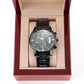 Buyer Customizable Engraved Black Chronograph Watch - The Shoppers Outlet