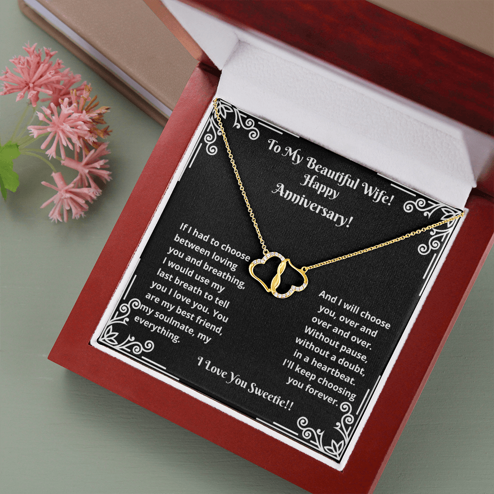 Wife - If I Had To Choose - Happy Anniversary - Everlasting Love Necklace - The Shoppers Outlet