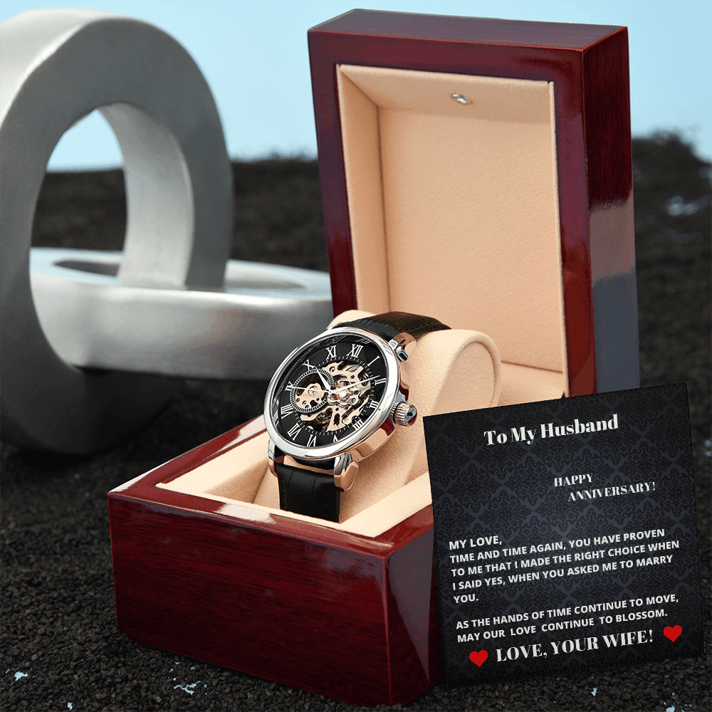 Husband - I Made The Right Choice - Happy Anniversary - Openwork Watch - The Shoppers Outlet