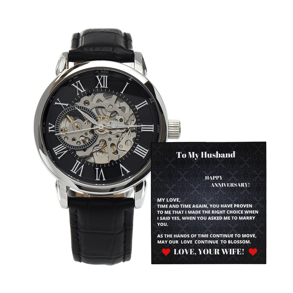 Husband - I Made The Right Choice - Happy Anniversary - Openwork Watch - The Shoppers Outlet