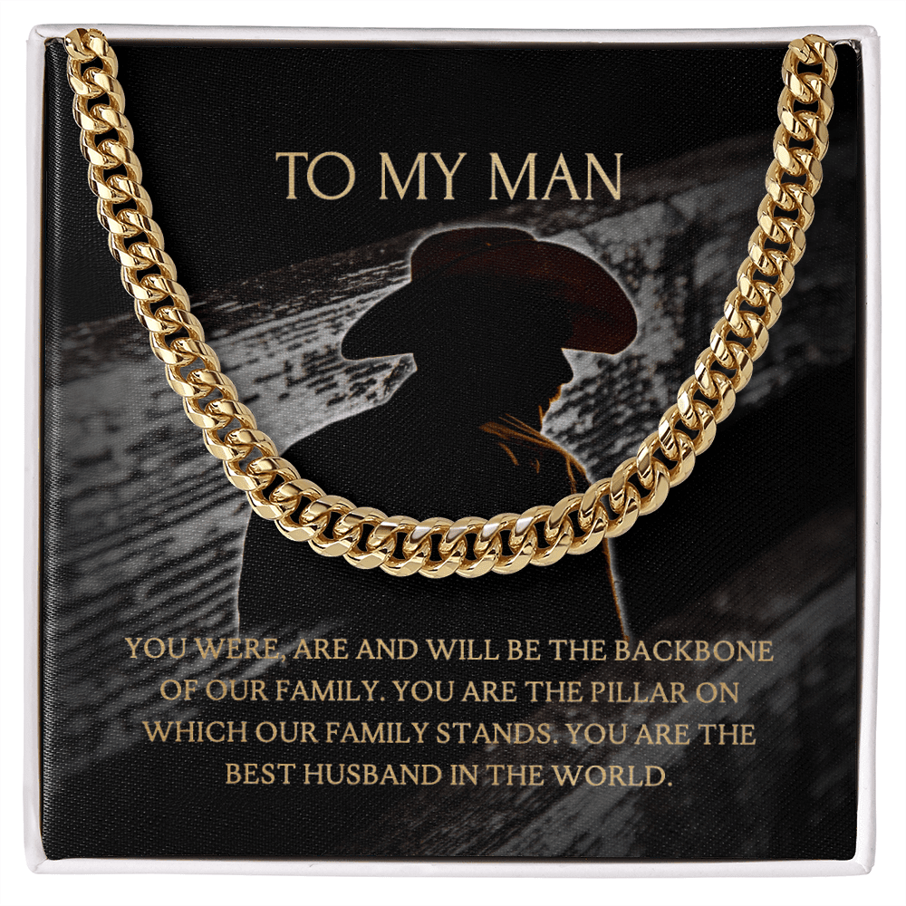 Husband - Our Backbone - Cuban Link Chain Necklaces - The Shoppers Outlet