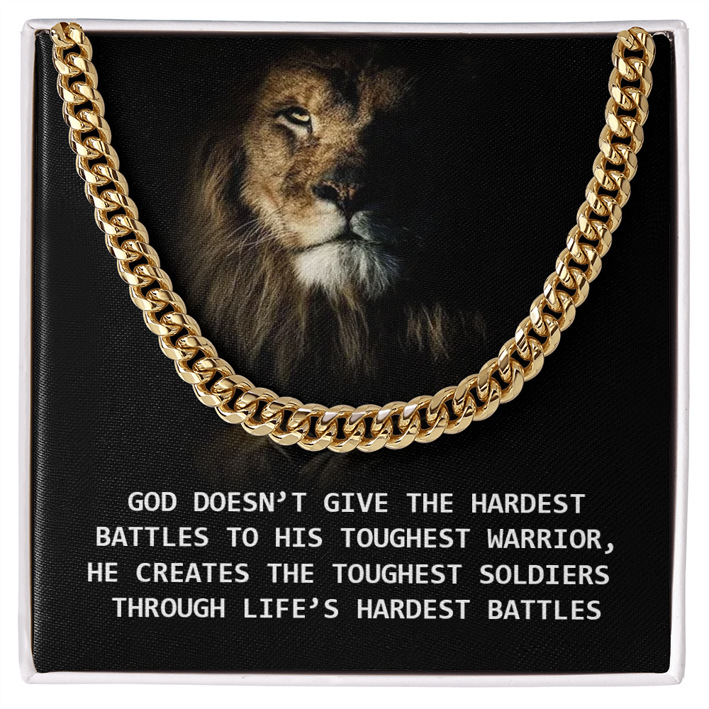 Son - God Doesn't Give The Hardest Battles - Cuban Link Chain Necklaces - The Shoppers Outlet