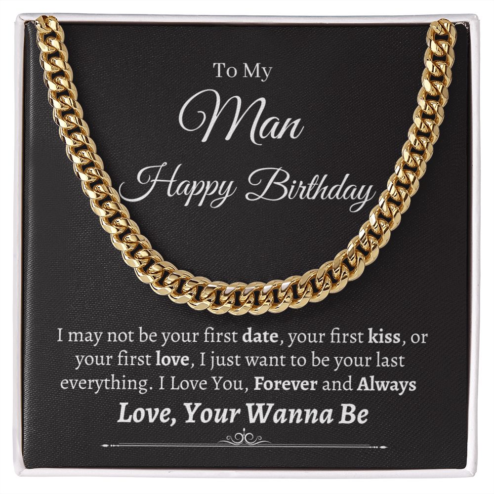 Husband - Happy Birthday - I Just Want To Be - Cuban Link Chain Necklaces - The Shoppers Outlet